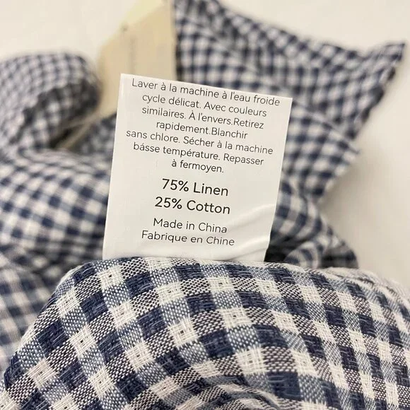 Lintico Caroline Linen Gingham Check Long-Sleeved Top - Picture 7 of 11